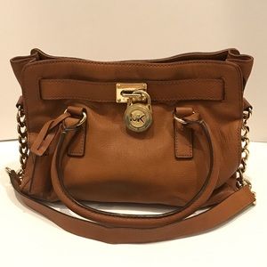 Michael Kors Hamilton Medium Tote Bag Luggage Gold